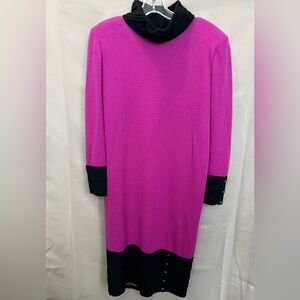 Vintage Medici Made in Italy Colorblock Sweater Dress Size 8